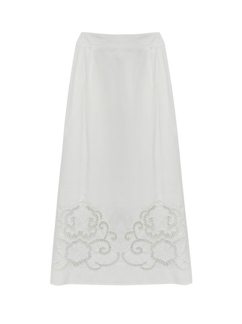 Gonna longuette con ricamo in pizzo NO SECRETS | 251NS240COCCO